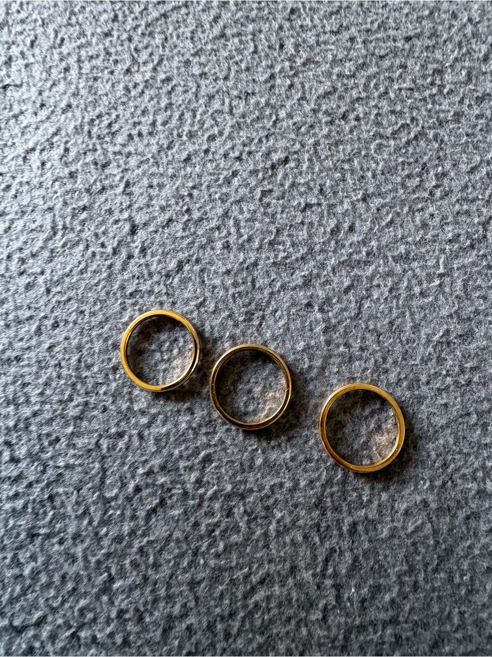 Set of Three Simple Gold Tone Rings